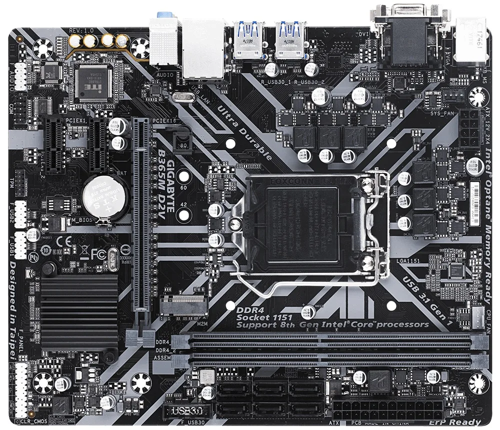 GIGABYTE GIGABYTE B365 D2V LGA 1151 Micro ATX Intel Motherboard — photo du produit