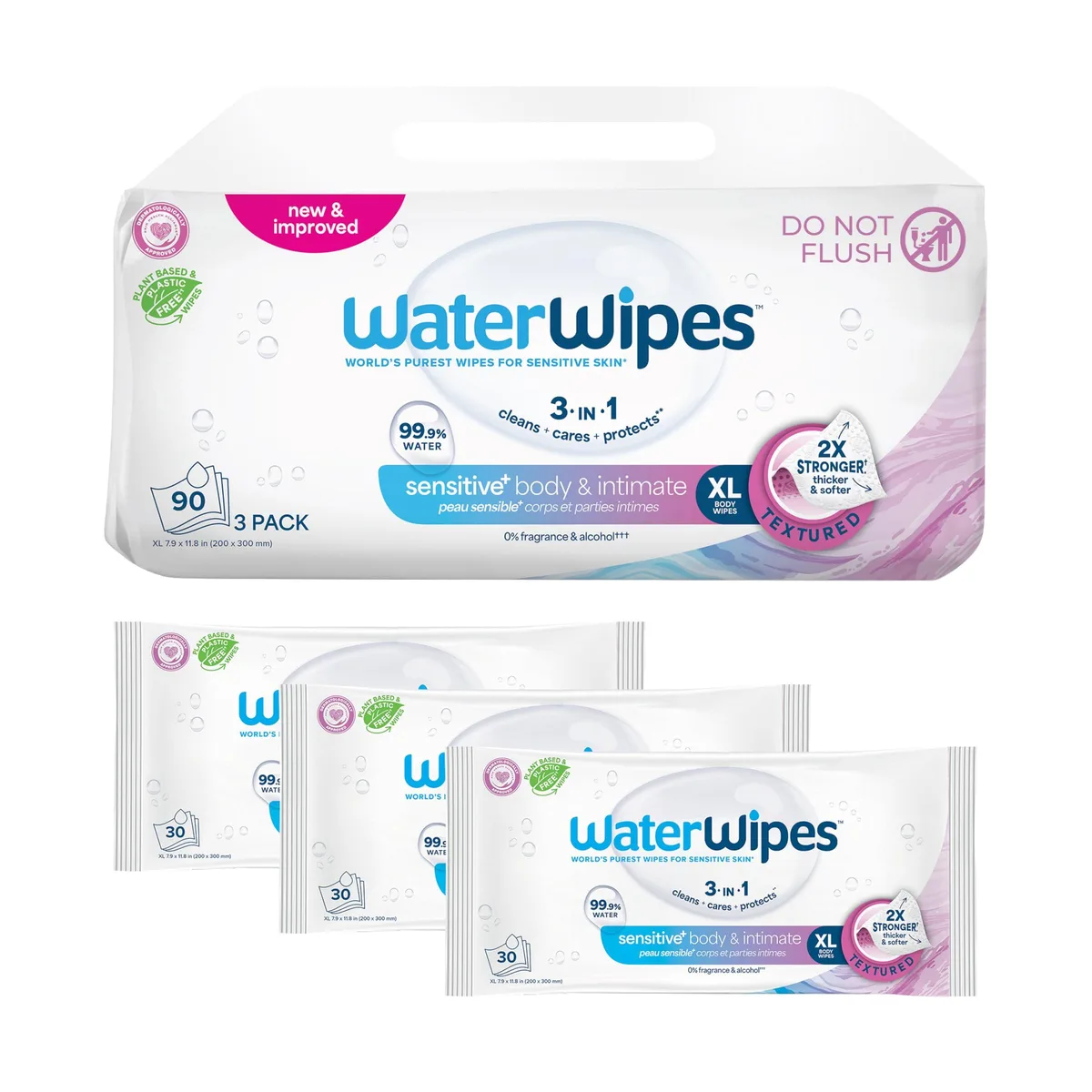  PURELL B0D824C468 Sensitive+ Body &amp; Intimate Wipes 90 Count (3 Packs of 30) personal care — תמונת המוצר