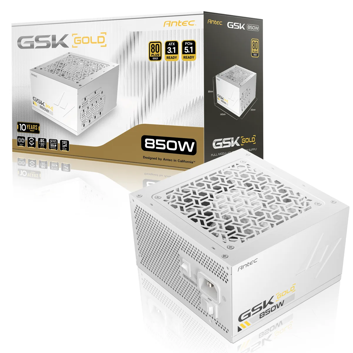 Antec Antec GSK850 V2 WHITE US 850W power supply — product photo