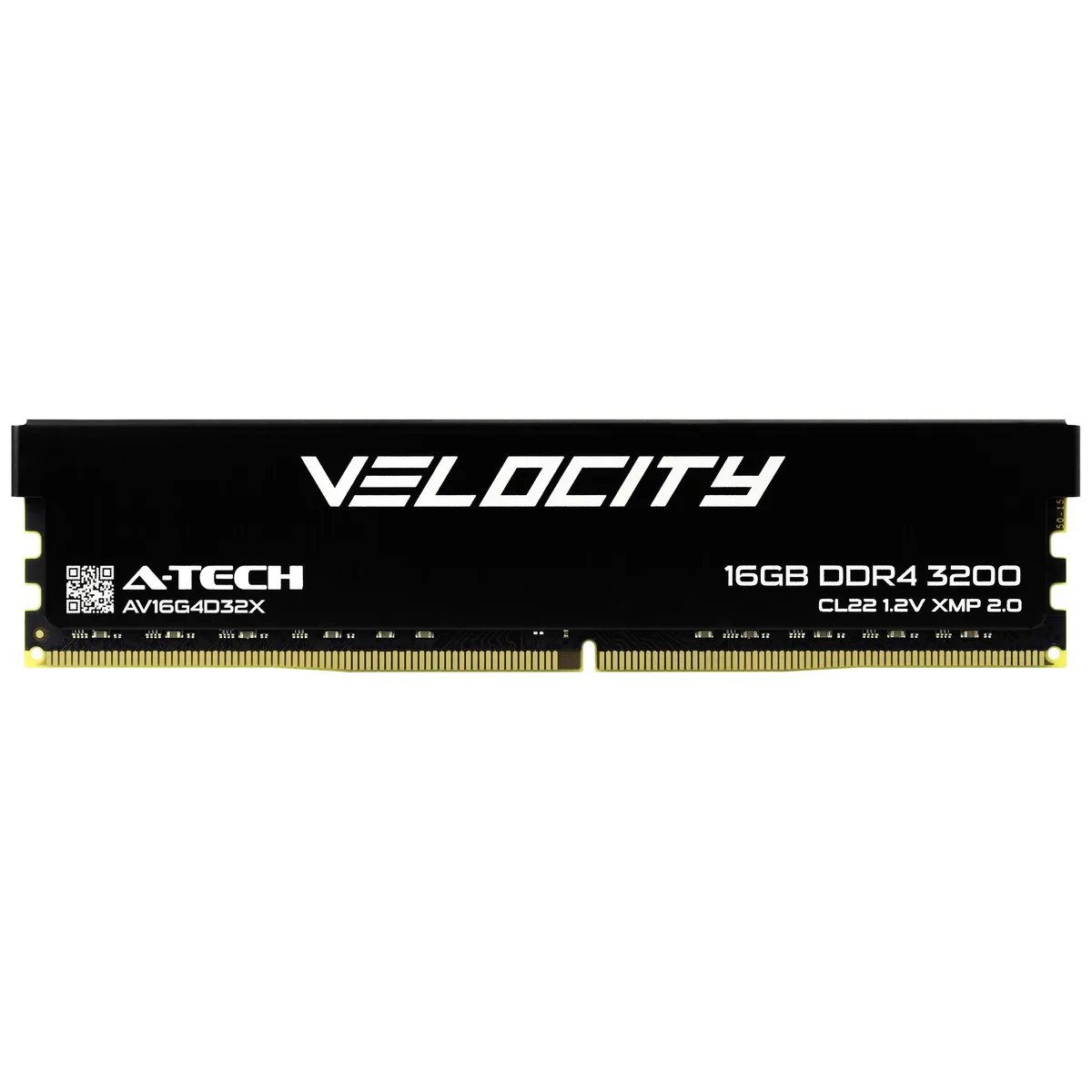 Single black 288-pin DDR4 DIMM with low-profile aluminium heatspreader