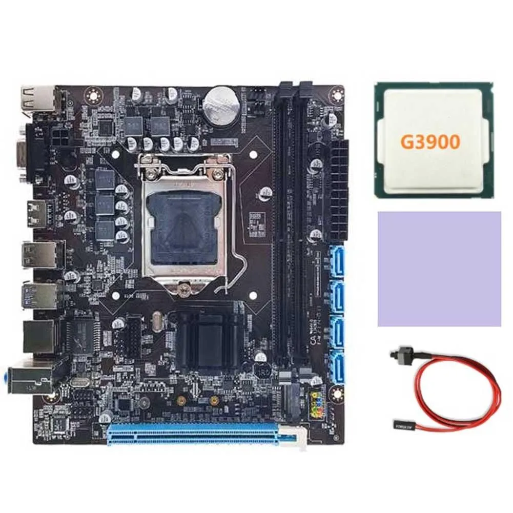 YINGHUA YINGHUA H110 server motherboard LGA1151 G3900 CPU 19x17cm — product photo