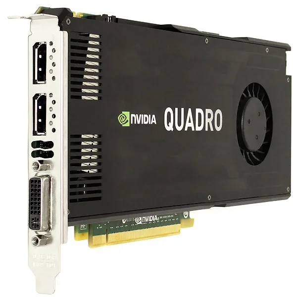 Single-slot full-height card with dual DisplayPort and DVI-I outputs