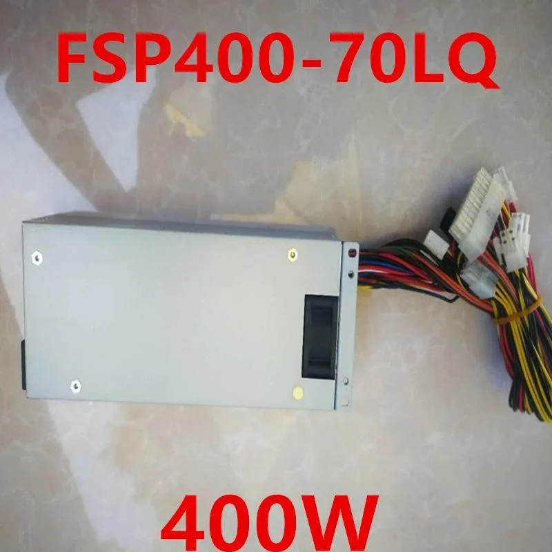 Silver 1U rack power supply unit with rear fan grille