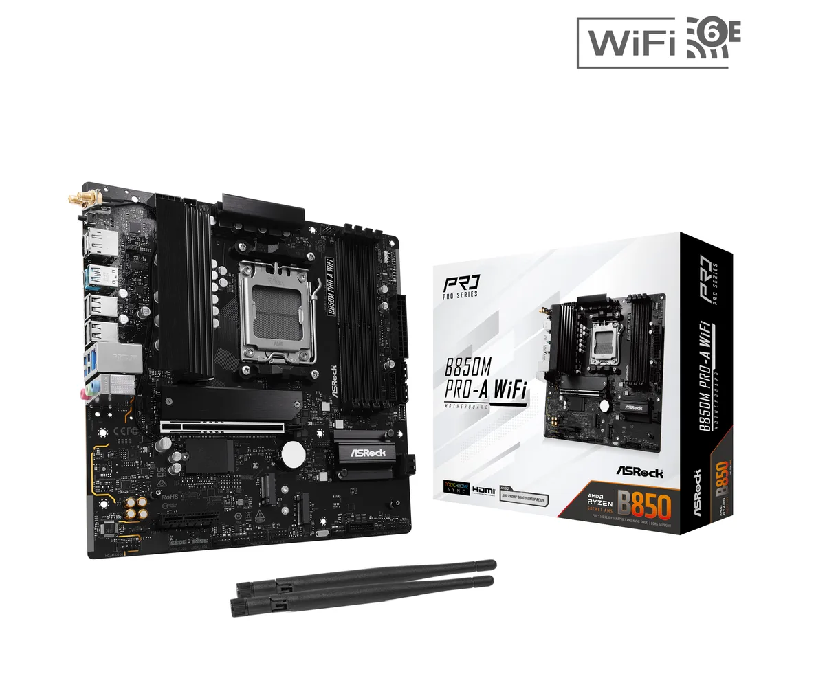 ASRock ASRock B850M Pro-A WiFi AMD motherboard — product photo