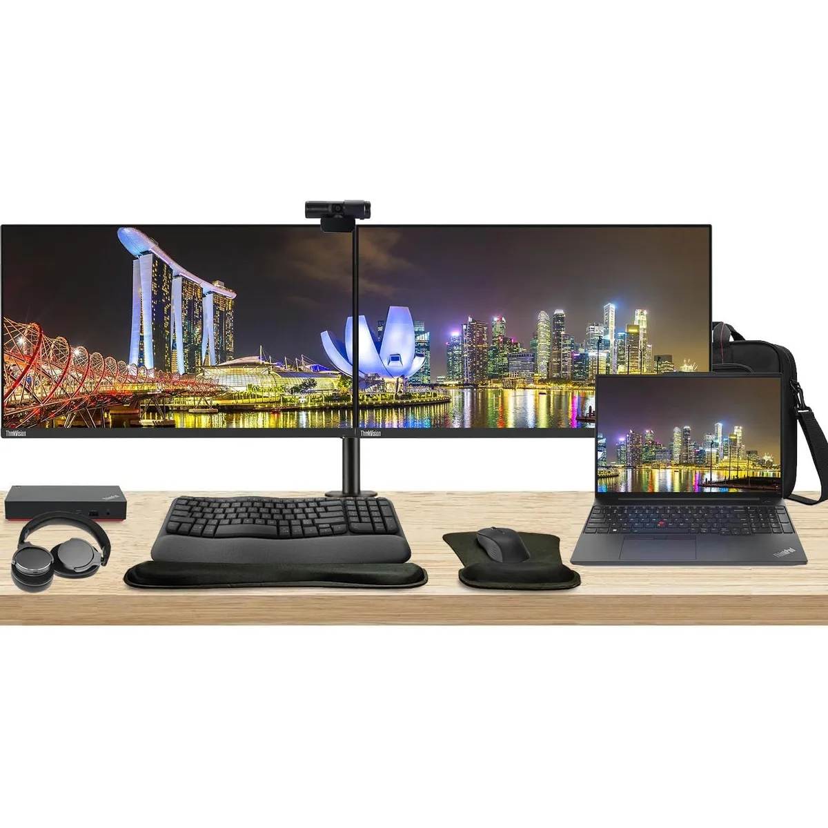 Lenovo Lenovo E16 16" Ryzen 7 7730U 16GB 512GB + 2×24" Monitors & Dock — photo du produit