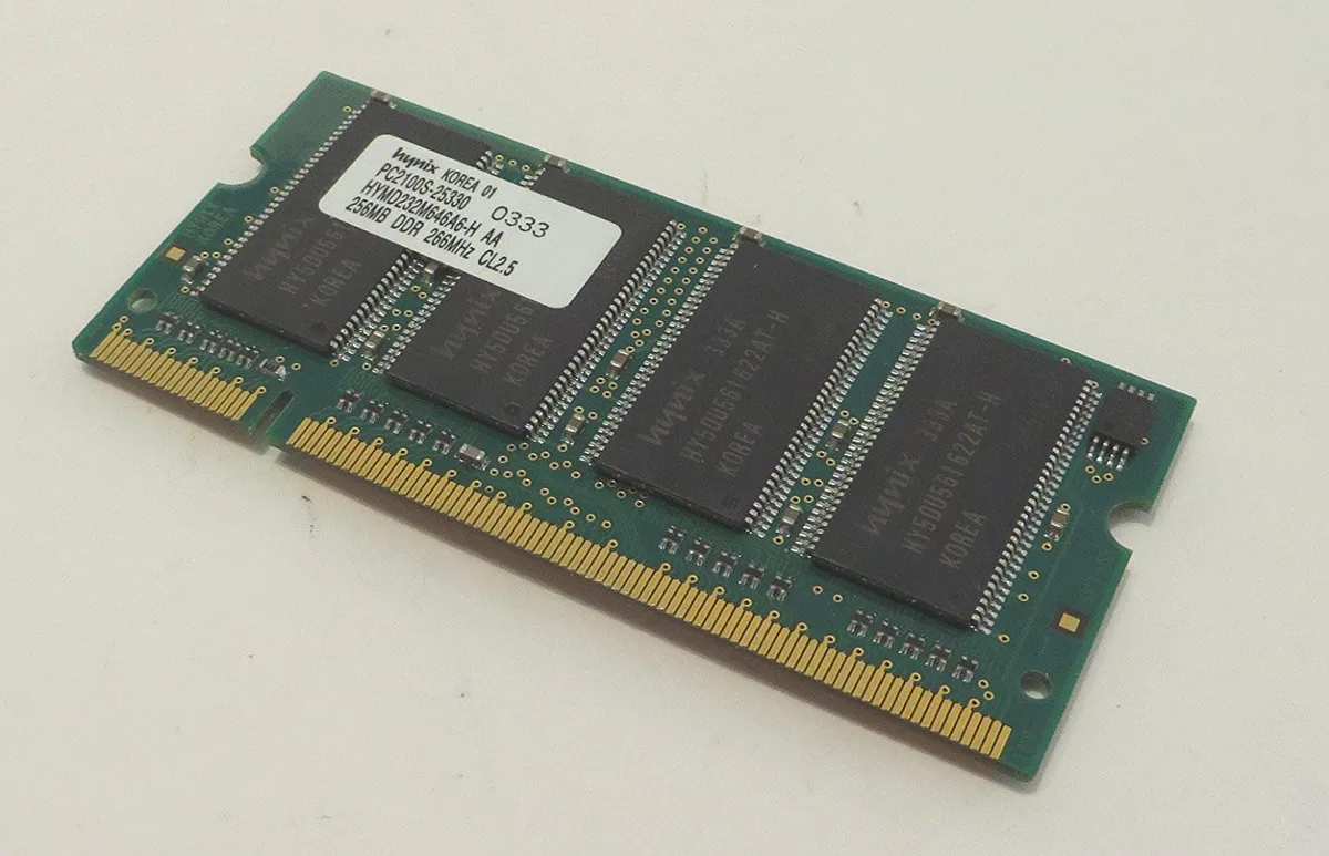SK hynix SK hynix HYMD232M646A6-H 256MB DDR PC2100 266MHz SODIMM laptop RAM — foto do produto