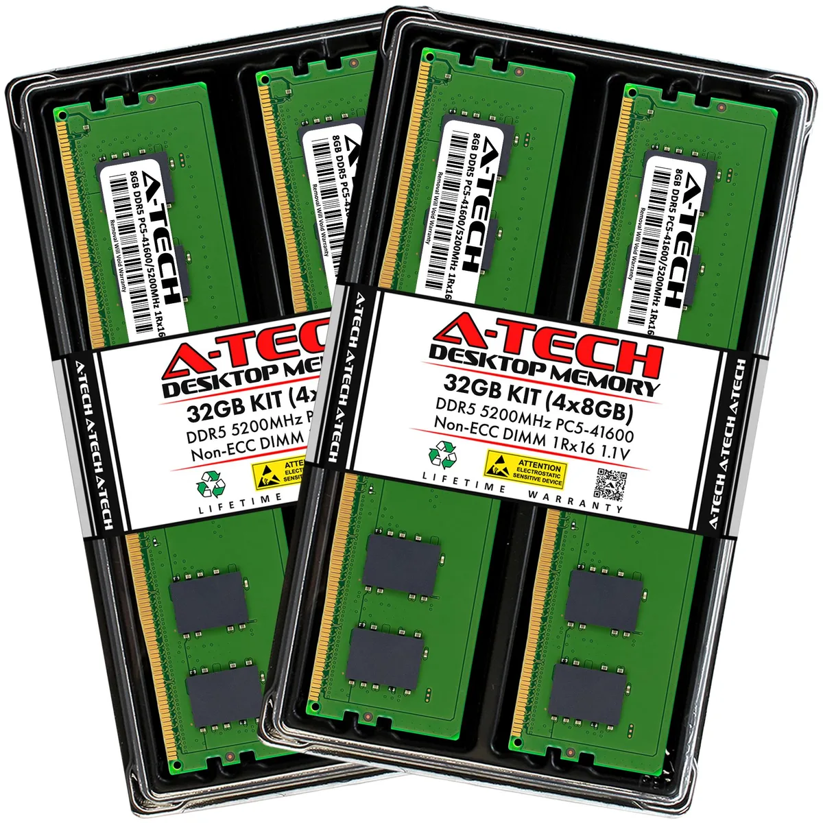 Four green circuit boards with black chips and gold contacts lying flat