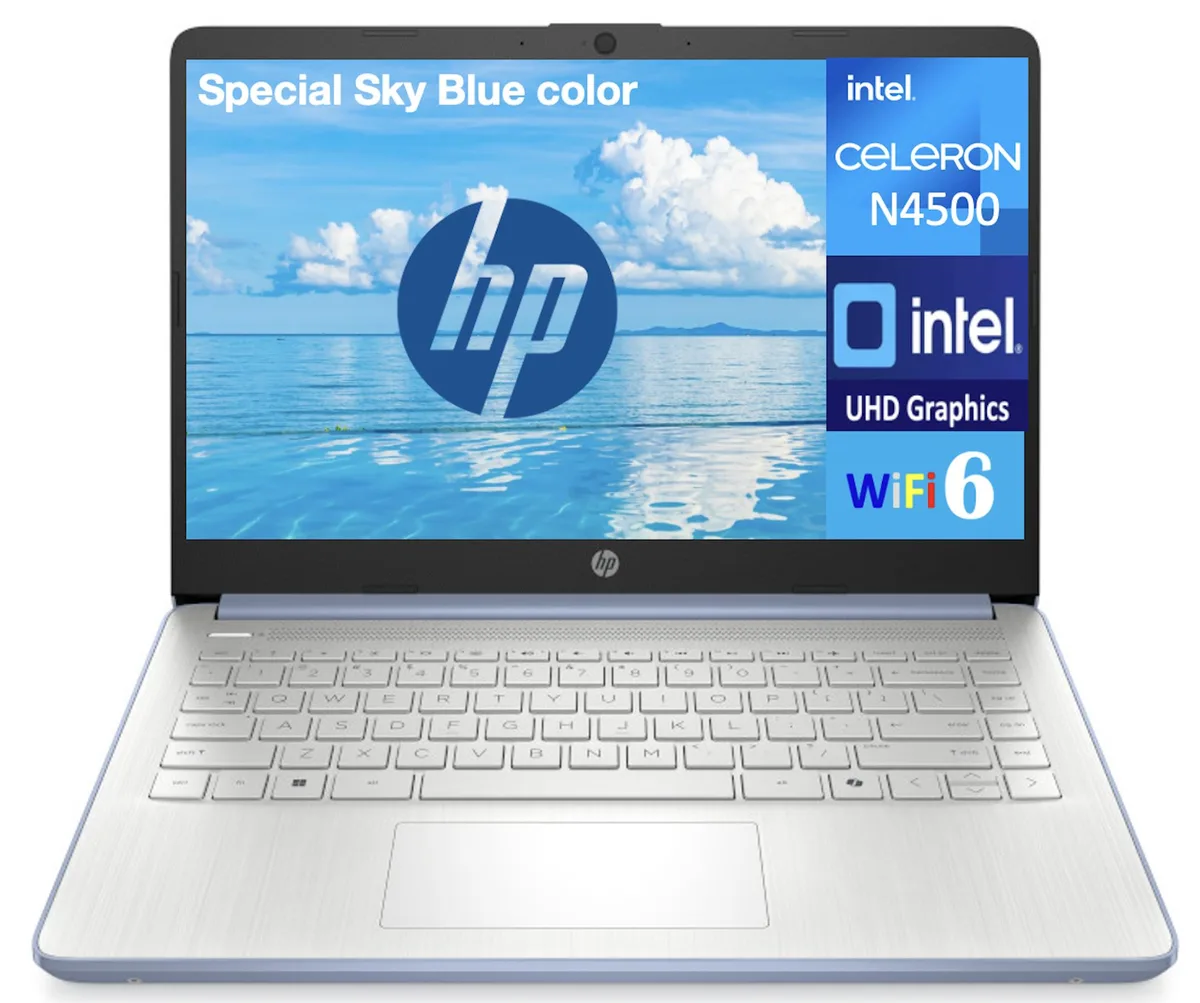 HP HP 14 laptop N4500 4GB 64GB eMMC 14.0" HD Sky Blue — photo du produit