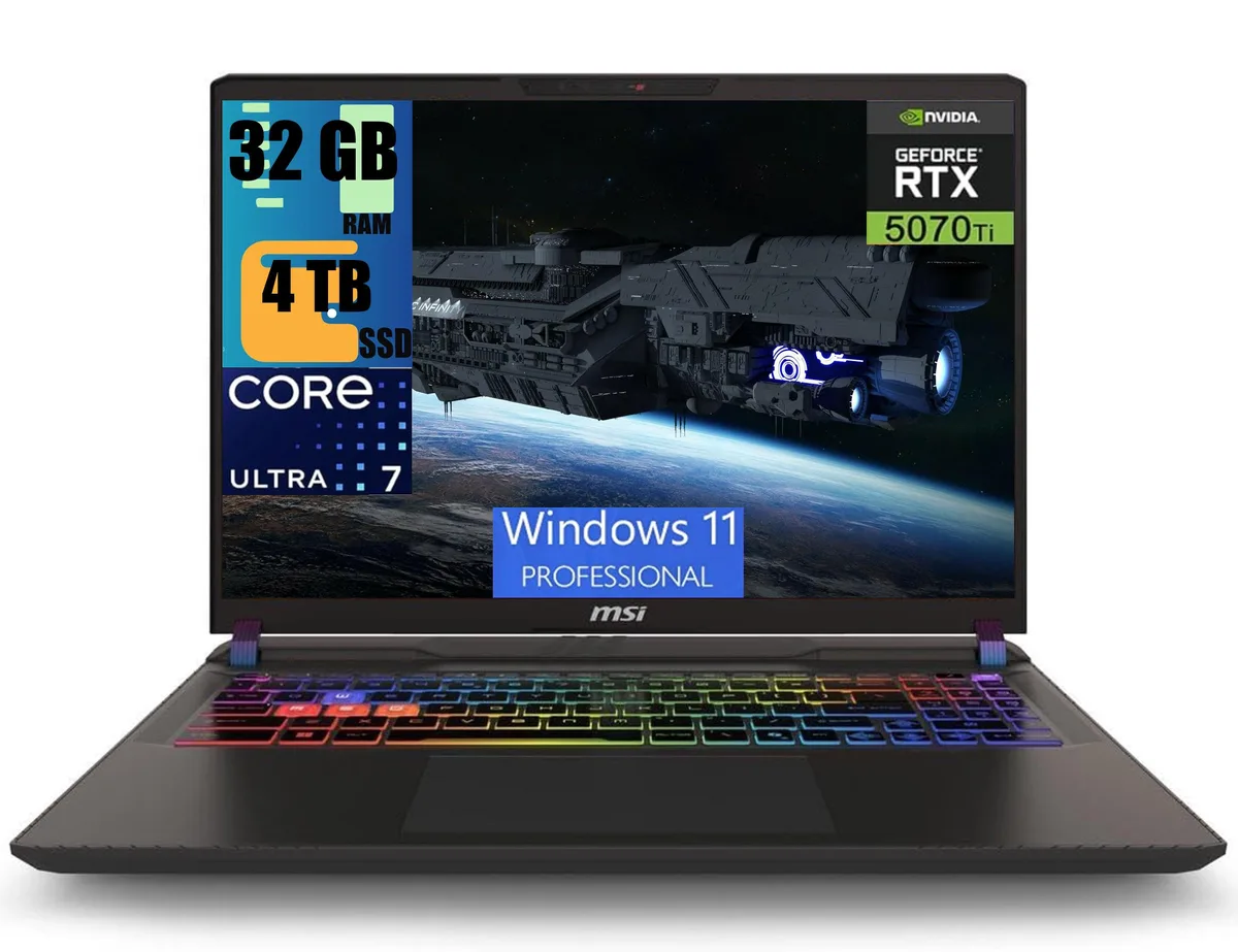 Gray 16-inch gaming laptop with RGB keyboard