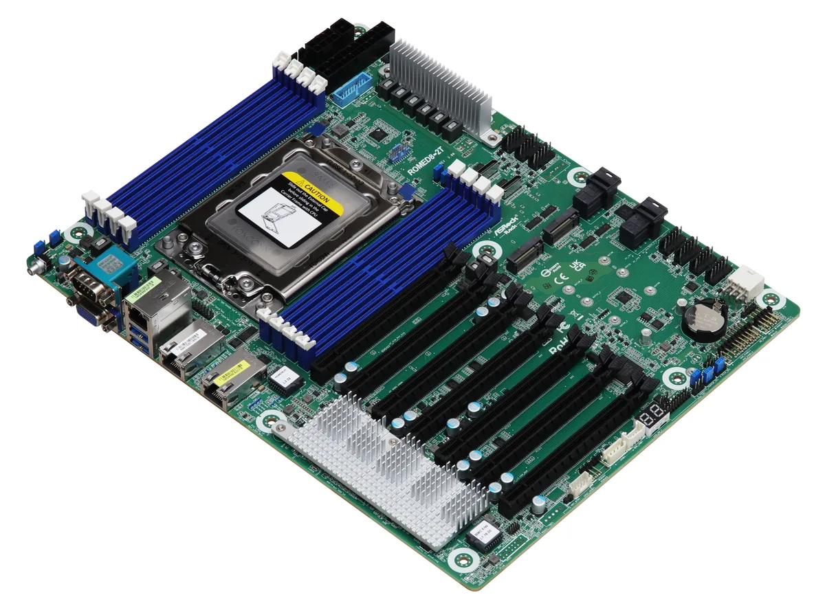 ASRock Rack ASRock Rack ROMED8-2T/BCM server motherboard SP3 LGA 4094 8 DDR4 3200 10GbE — صورة المنتج