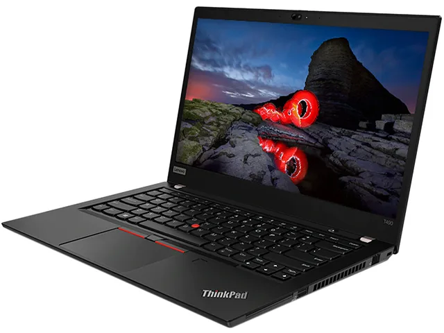 Black 14 inch touchscreen laptop with matte display and compact chassis