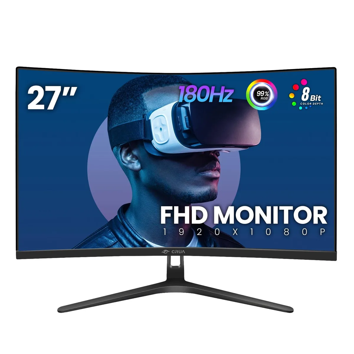 CRUA CRUA 27" 144Hz/180Hz Curved Gaming Monitor Black — photo du produit