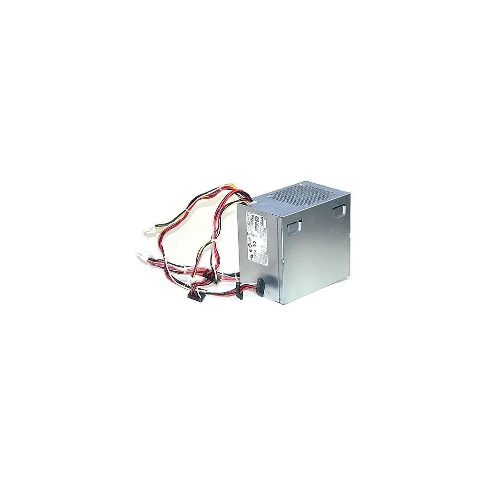 New Dell 305 W ATX power supply unit, black metal enclosure with fan grille and cable bundle