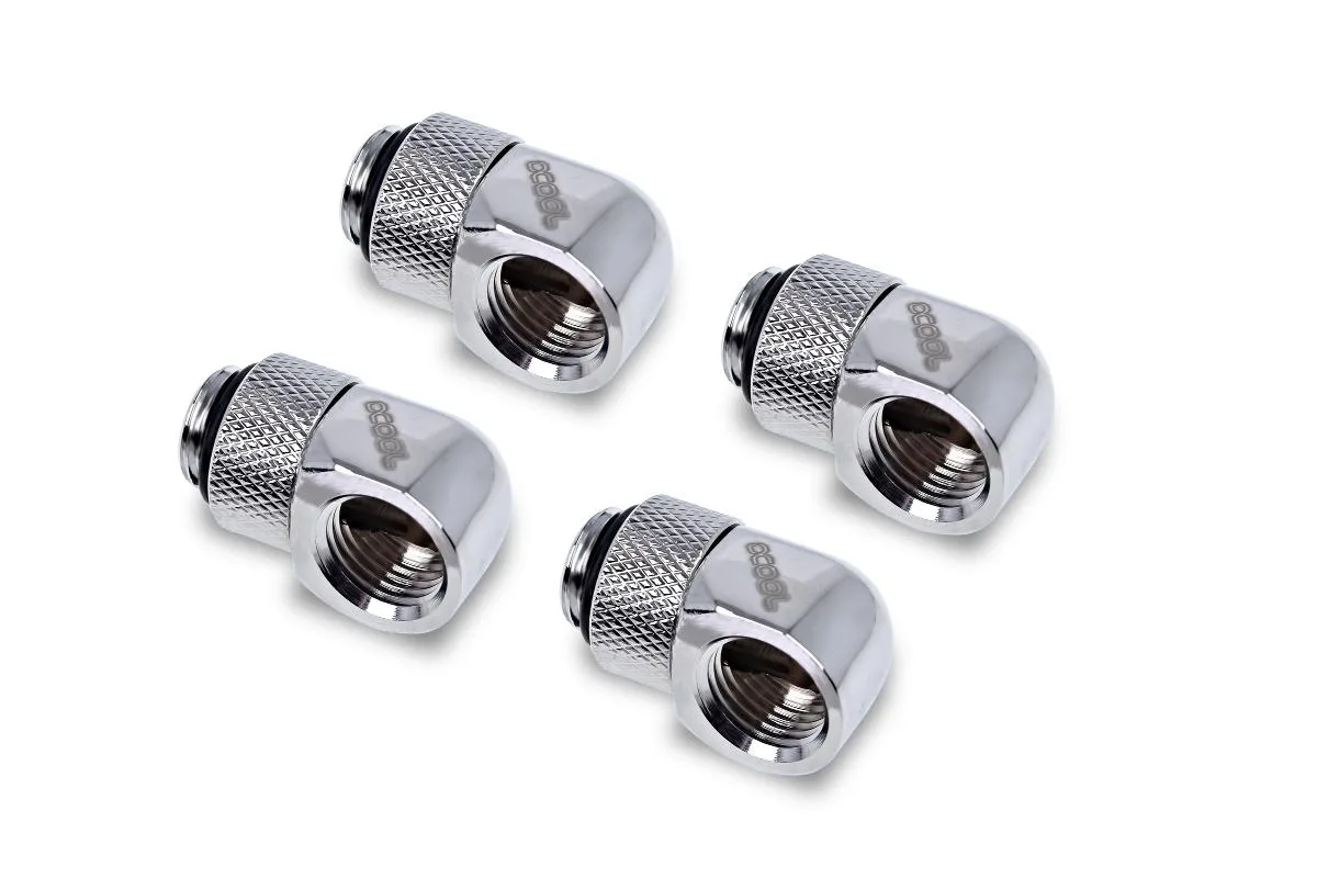 Alphacool Alphacool Eiszapfen Rotatable L-Connector G1/4 Chrome 4-pack 17616 — photo du produit