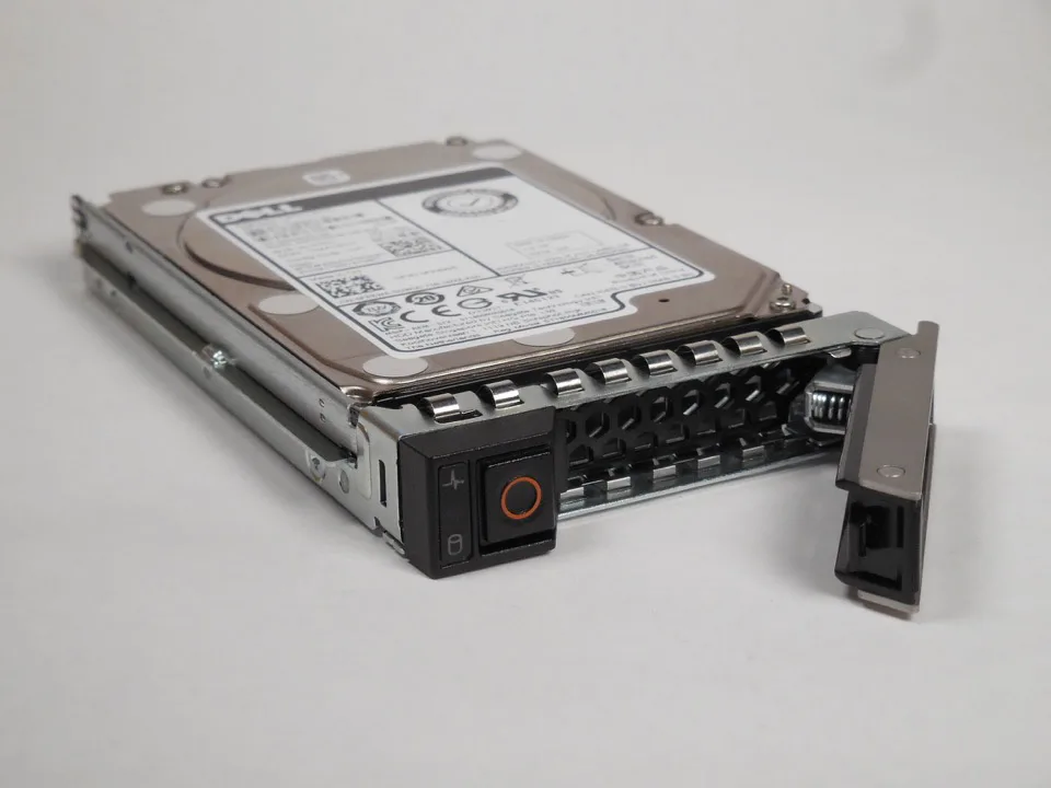 Small silver 2.5 inch enterprise hard drive labeled 400-ATJL 1.2TB 10000 RPM SAS