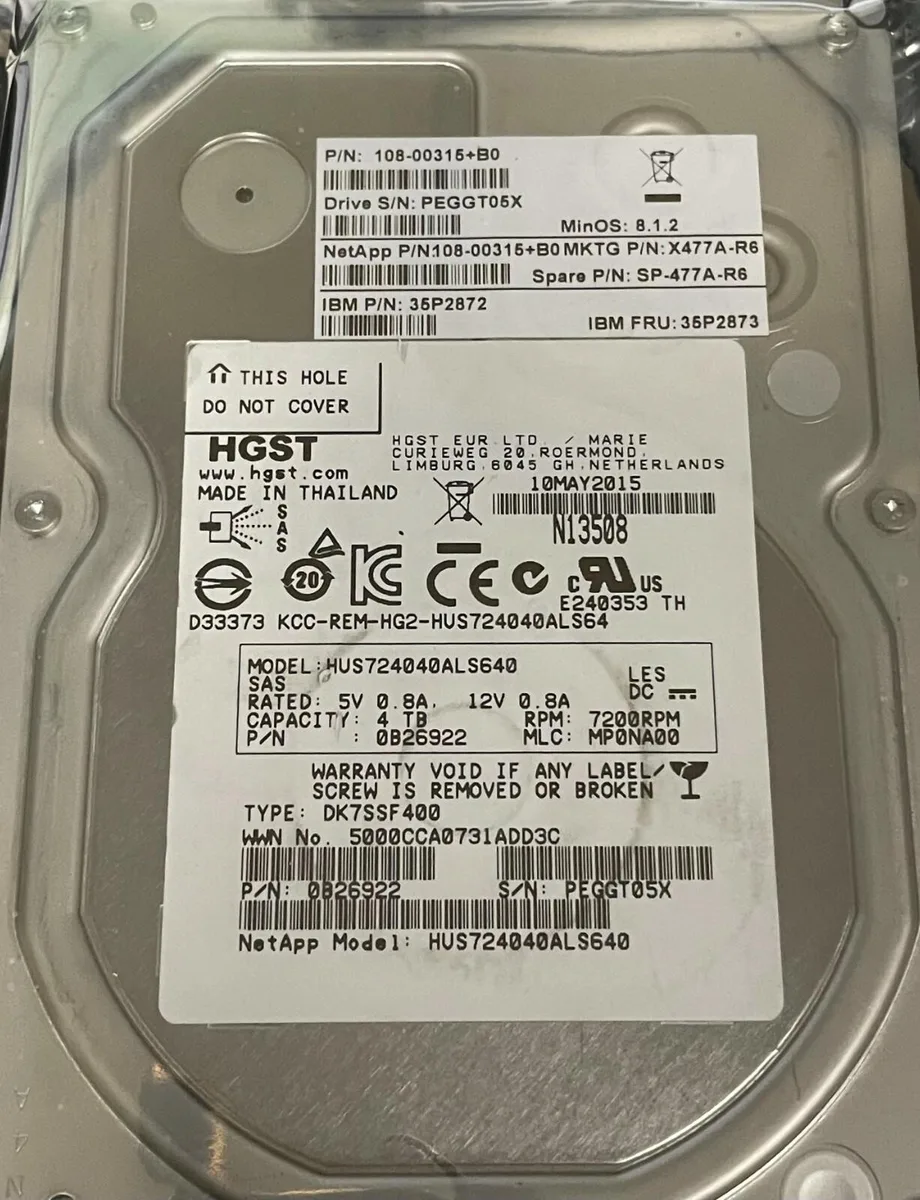 HGST HGST X477A-R6 4TB 7200rpm SAS 3.5 internal hard drive — foto del producto
