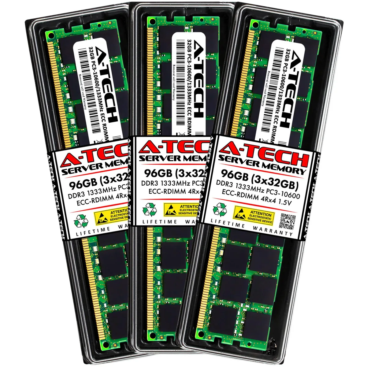 A-Tech A-Tech 96GB Kit (3x32GB) DDR3 1333MHz ECC RDIMM memory upgrade — صورة المنتج