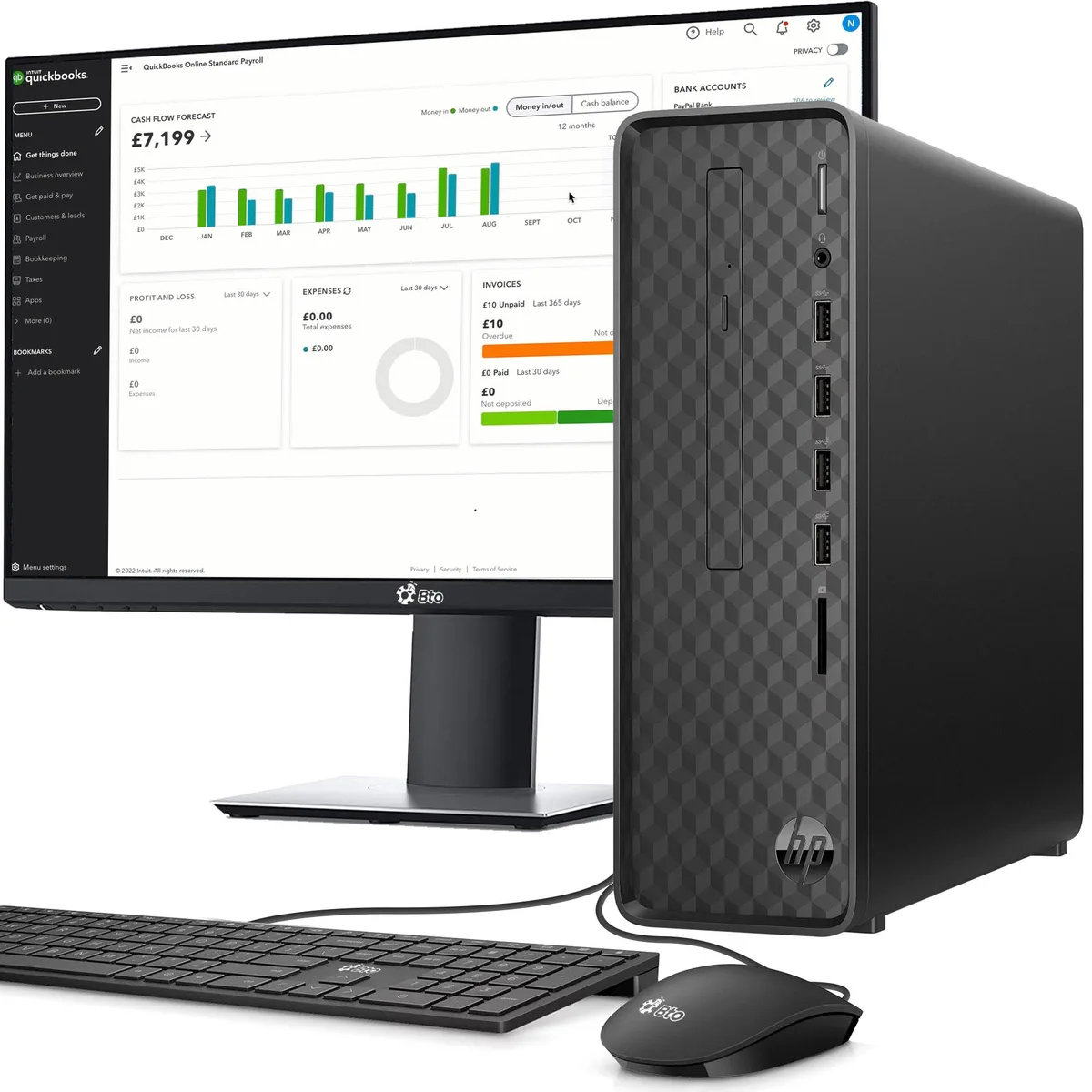 HP HP S01-AF01005T SFF desktop PC Intel Pentium Silver J5040 16GB DDR4 2TB SSD 24" monitor Windows 11 Pro — photo du produit