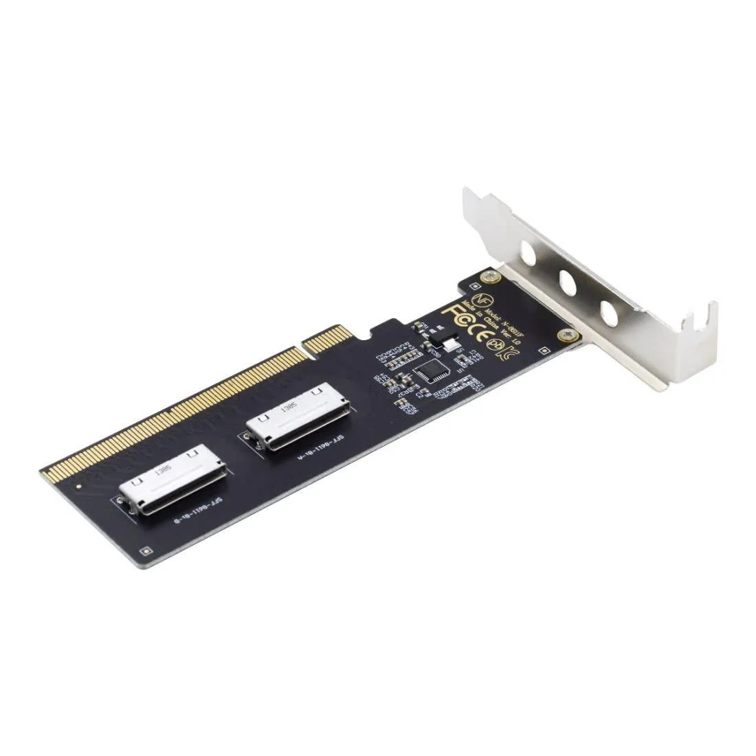 Vszerda Vszerda Oculink to PCIe 4.0 x16 Adapter 2 Port SFF-8611/8612 8i Expansion Card with 8cm/12cm Bracket — ภาพสินค้า
