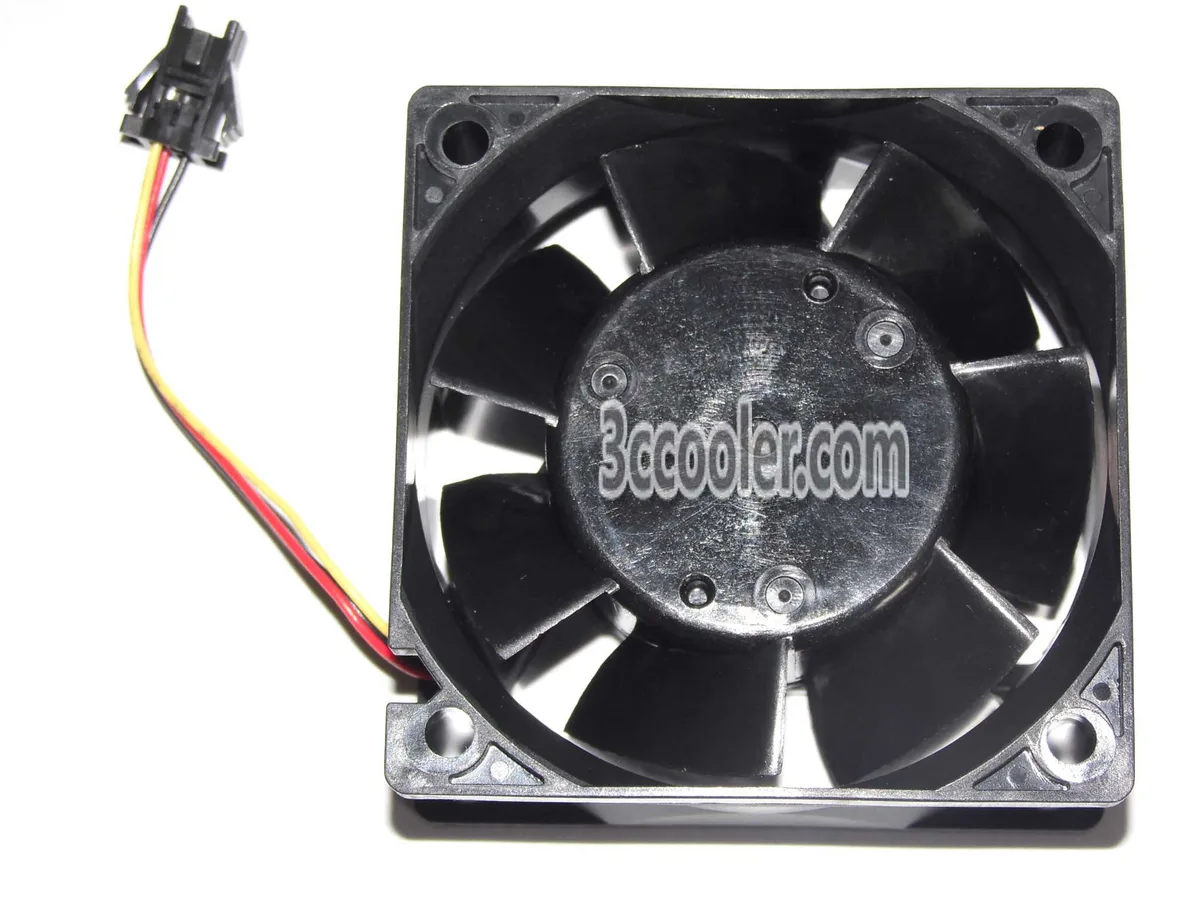 Black square 60mm fan with 25mm thickness and three-pin connector