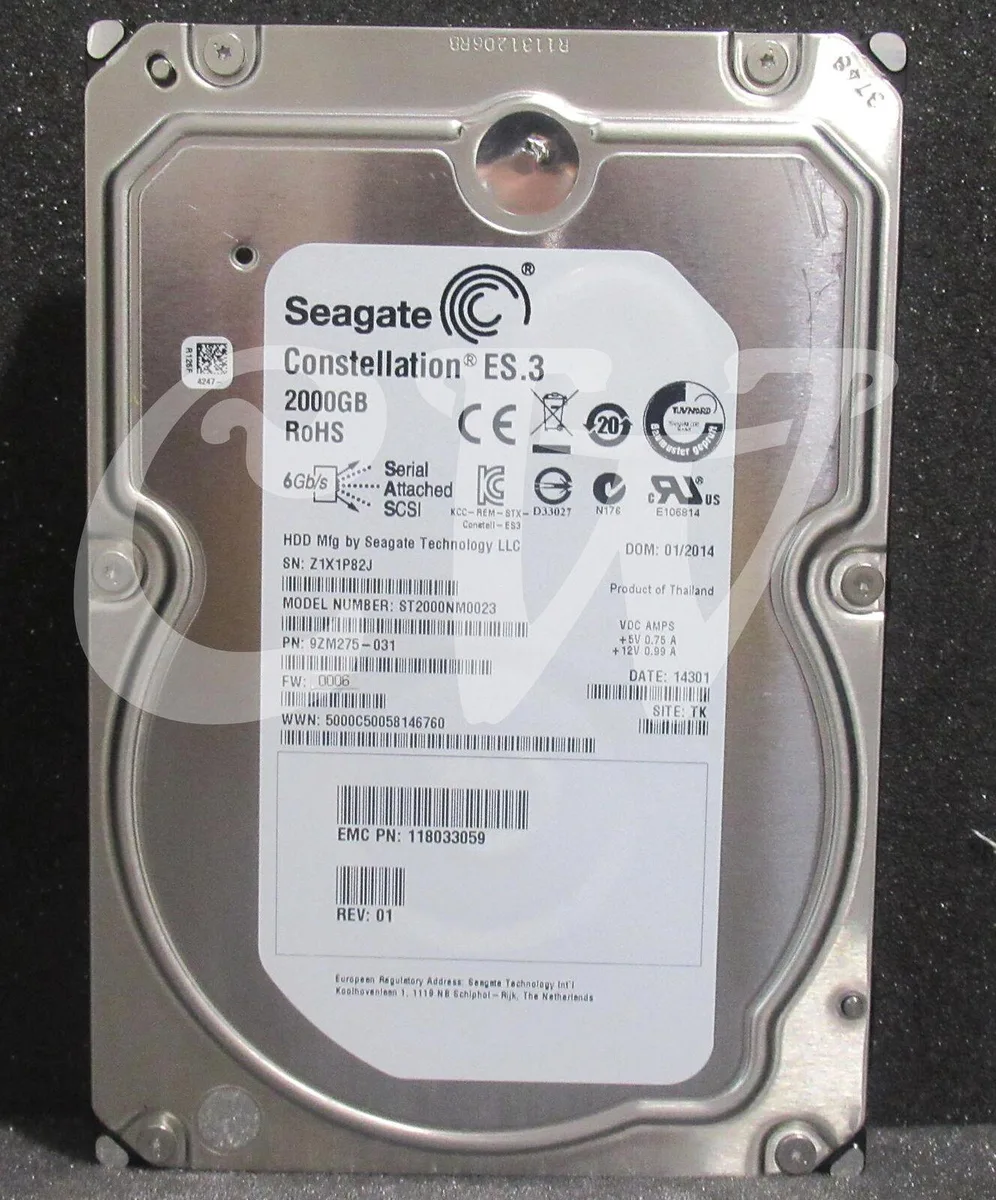 Seagate Seagate Constellation ES.3 ST2000NM0023 2TB 7200RPM SAS 128MB 3.5in internal hard drive — fotografija proizvoda