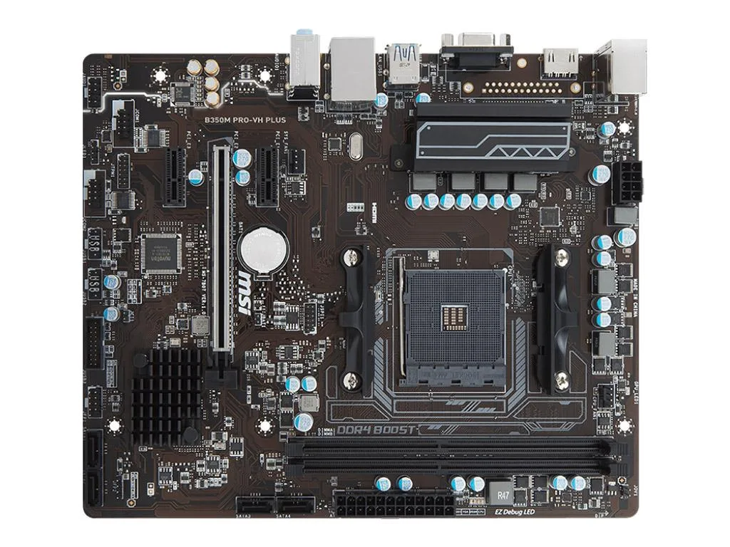 Green Micro ATX motherboard with black PCIe slots and silver heatsinks