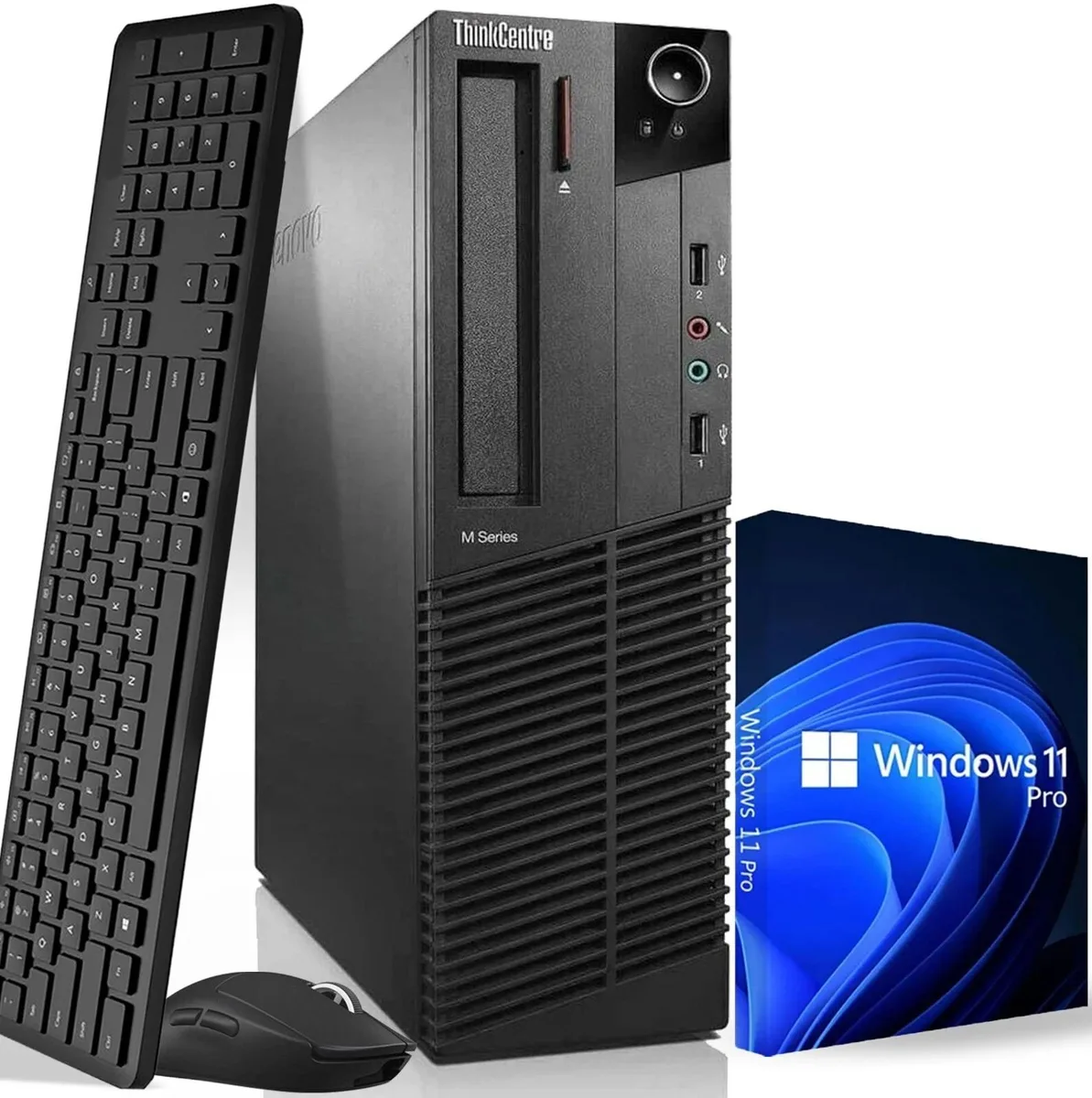 Compact black Lenovo ThinkCentre SFF desktop tower