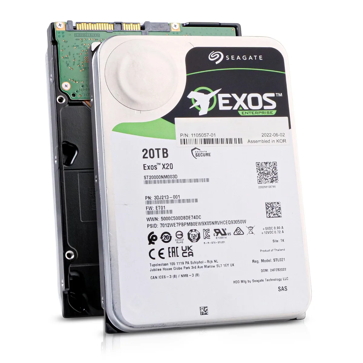Silver 3.5 inch enterprise hard drive with SAS connectors