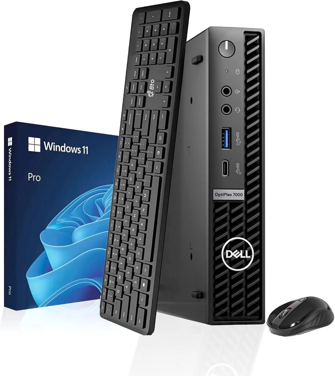 Small black rectangular Dell 7000 Tiny desktop PC