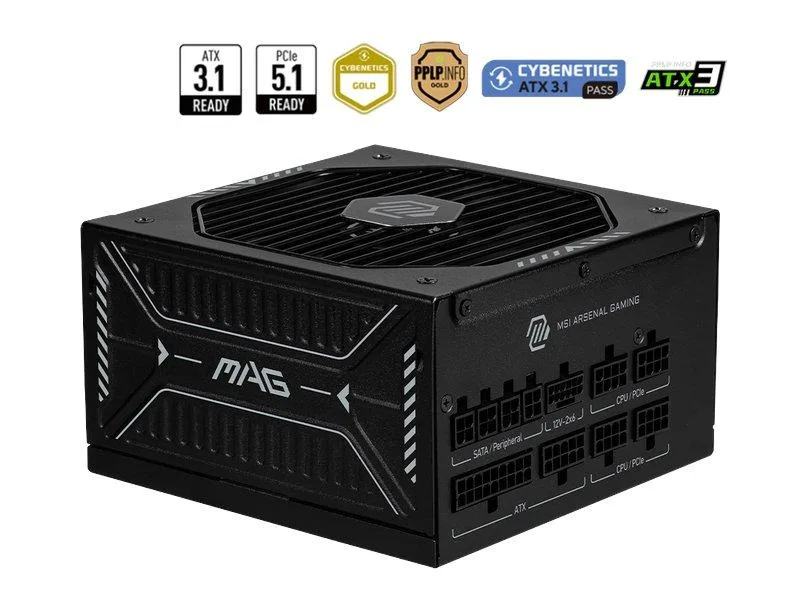 Black rectangular ATX power supply with 135 mm fan and fully modular cables