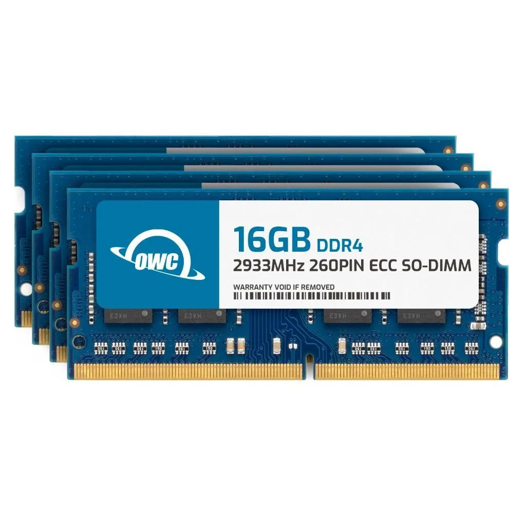 OWC OWC 64GB (4x16GB) DDR4 2933MHz CL21 ECC Unbuffered SODIMM laptop RAM — fotografie produktu