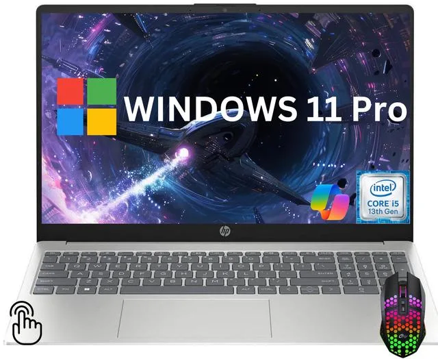 HP HP 15.6" FHD Touchscreen Laptop Core i5-1334U 12GB 256GB Windows 11 Pro Silver — photo du produit
