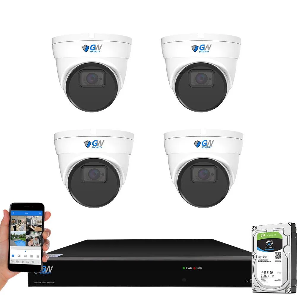 GW Security Inc. GW Security GW5508NPN 12MP 8CH NVR Kit 4 Dome Cameras 2TB — fotografija izdelka