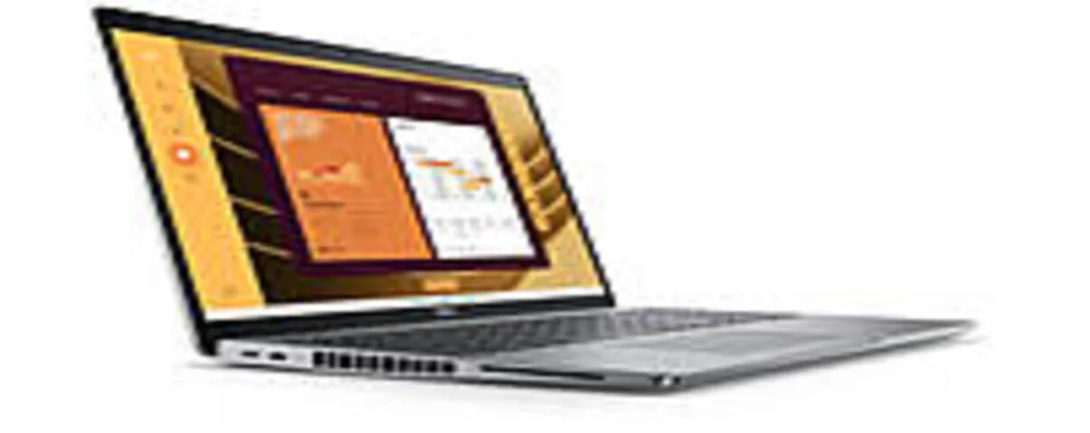 Silver Dell Latitude 5550 laptop, 15.6 inch screen, slim lightweight design