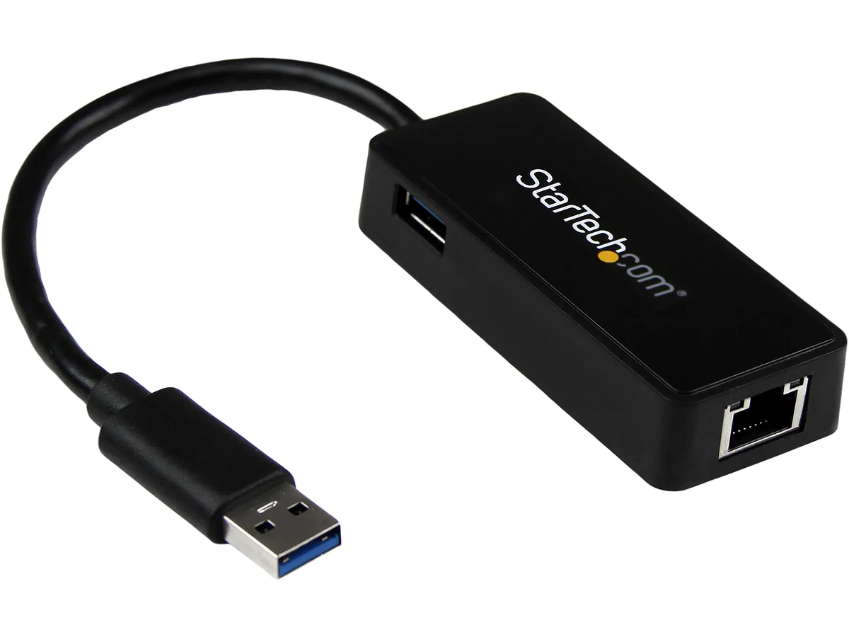 STARTECH STARTECH USB31000SPTB USB 3.0 Gigabit network card with pass-through — 商品写真