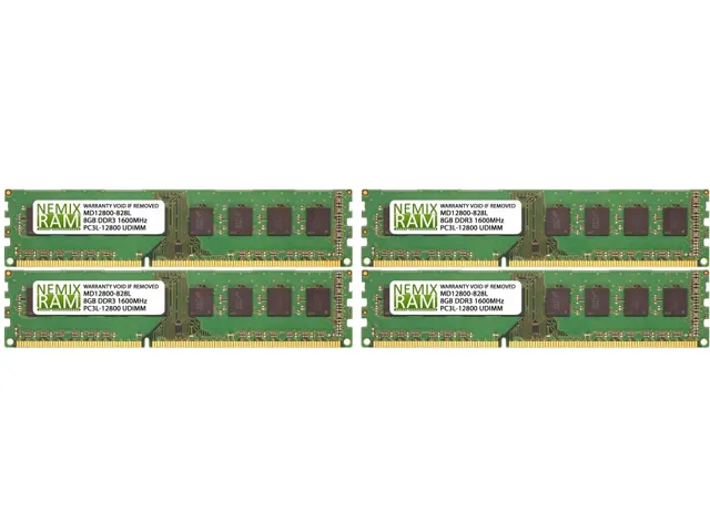 Four green circuit boards with black chips, no heat spreaders