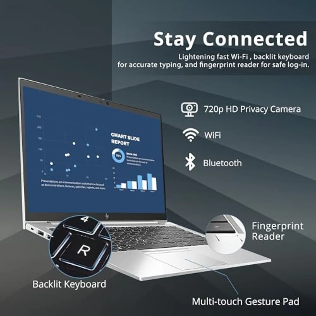 HP HP EliteBook 845 G8 laptop Ryzen 7 Pro 5850U 64GB 512GB 14" FHD Windows 11 Pro Silver — photo du produit