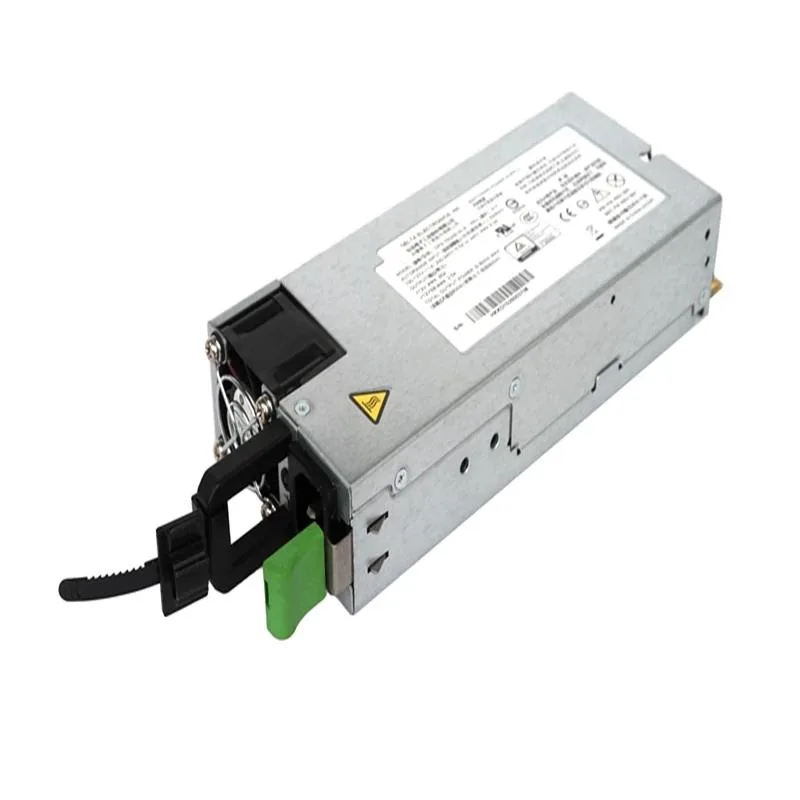 Rectangular silver CRPS power supply unit with fan grille and connector face