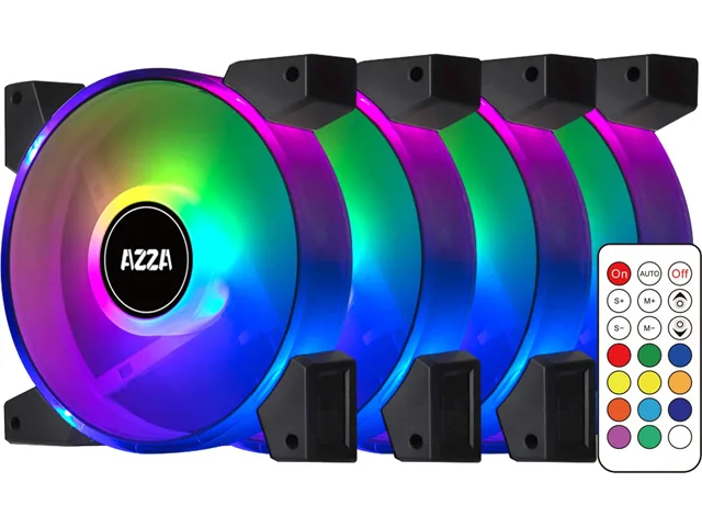 AZZA AZZA Hurricane II Digital ARGB 4-fan kit 120mm 25mm black FNAZ-12DRGB2-241 — 商品写真