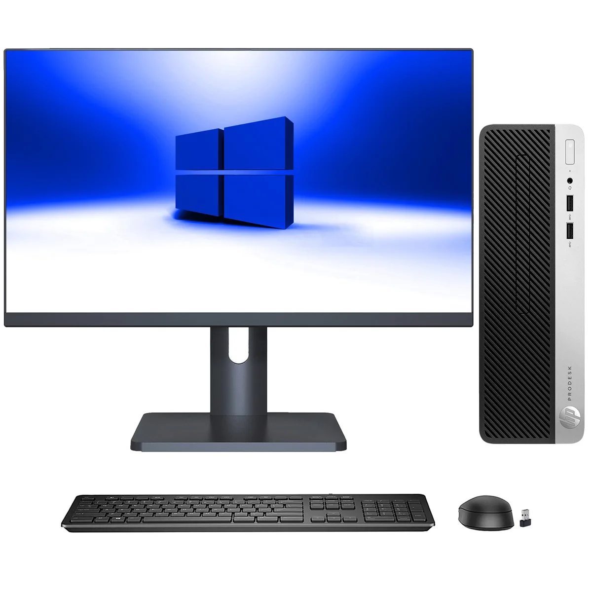 HP HP ProDesk 400 G5 SFF i3-8100 16GB 256GB SSD 27" Monitor Win 11 Pro — photo du produit
