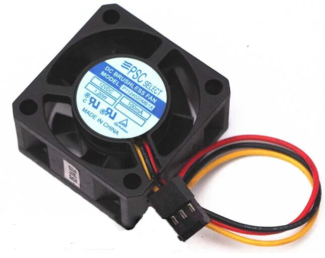 Small black 40mm cooling fan with three‑pin connector