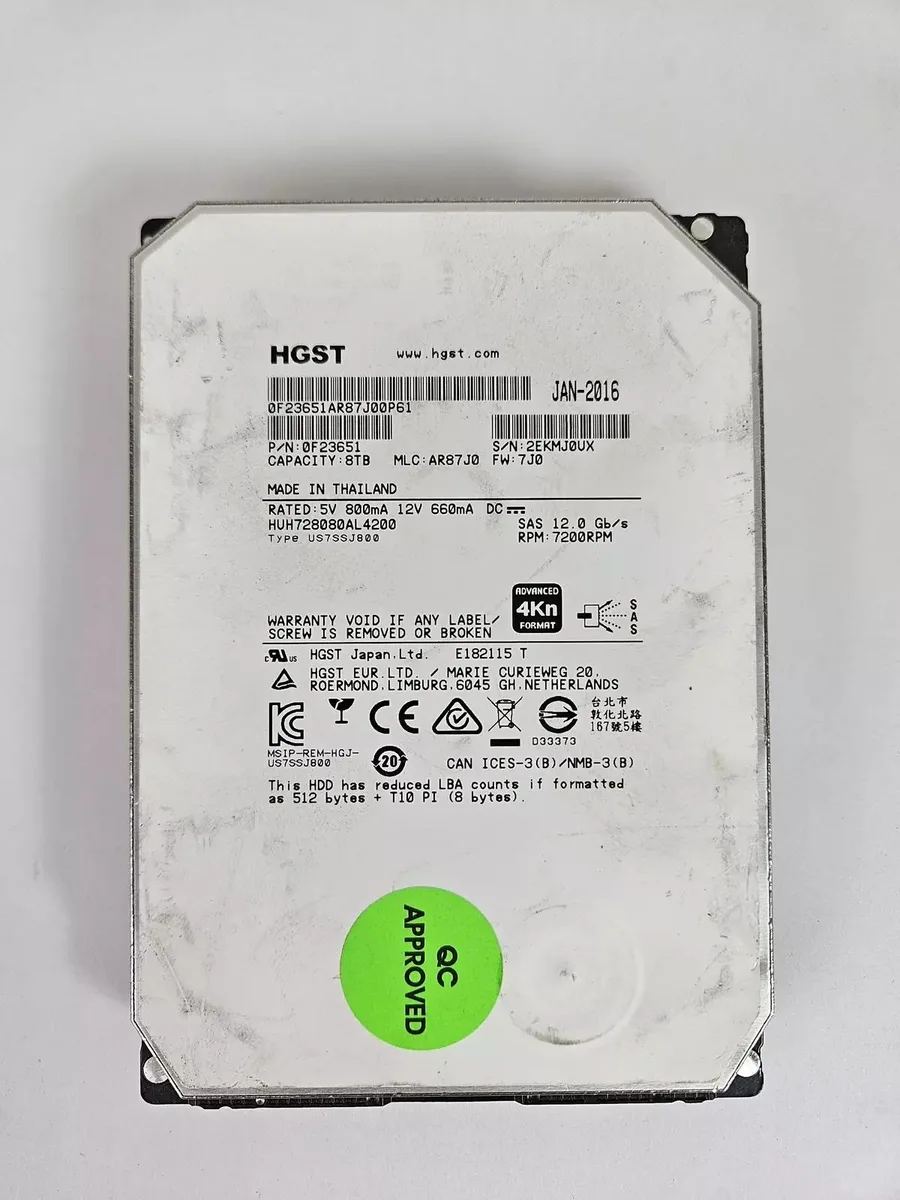 Silver 3.5-inch internal hard drive with SAS connector and circuit board visible
