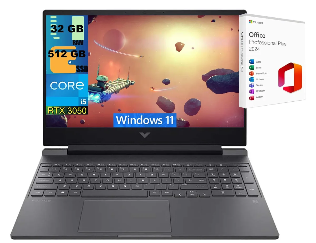 Black HP Victus 15 laptop closed lid matte finish