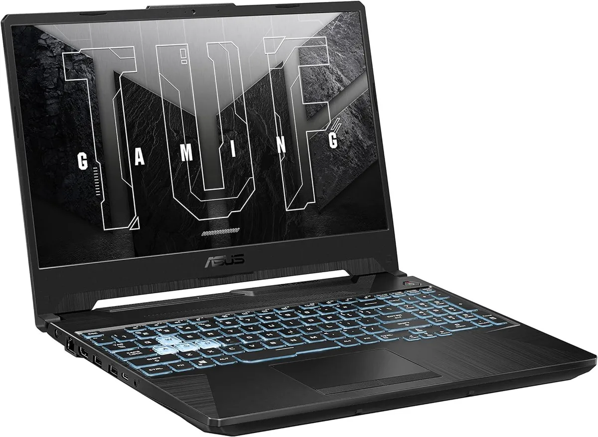 ASUS ASUS TUF Gaming A15 (2024) gaming laptop, RTX 3050, Ryzen 5 7535HS, 8GB DDR5, 512GB NVMe, 15.6" 144Hz — Produktfoto