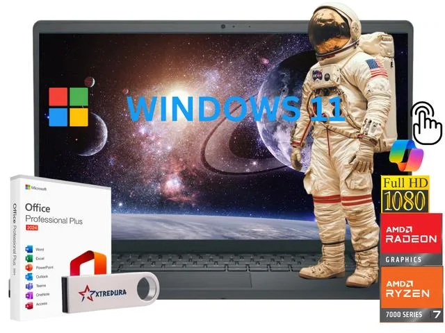 DELL Dell Inspiron 3535 laptop AMD Ryzen 7 7730U 16GB 512GB 15.6" FHD Touch Windows 11 Pro — product photo
