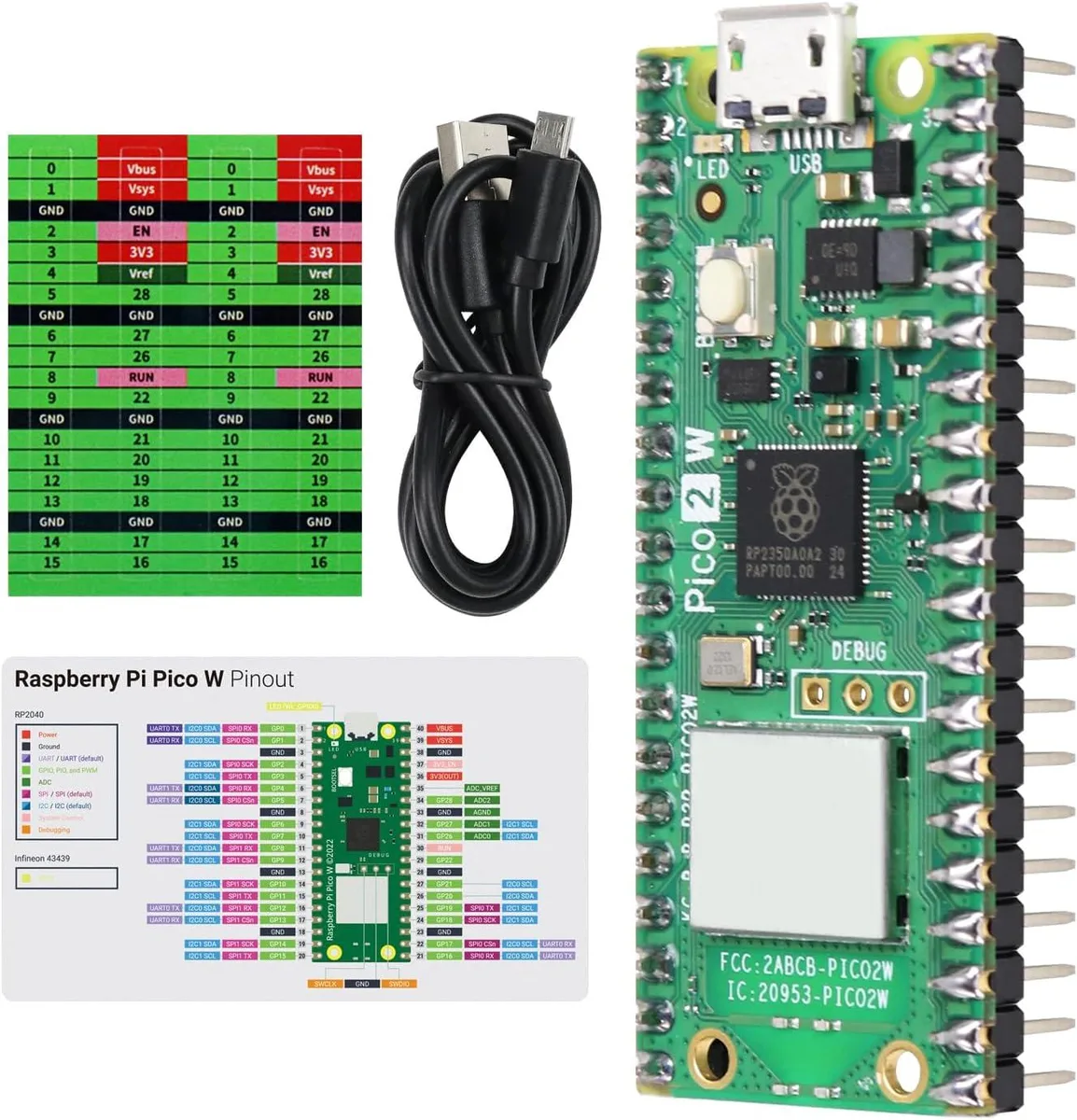 MCDODO MCDODO Freenove Raspberry Pi Pico 2 W Pre-Soldered Header Development Board — foto produk