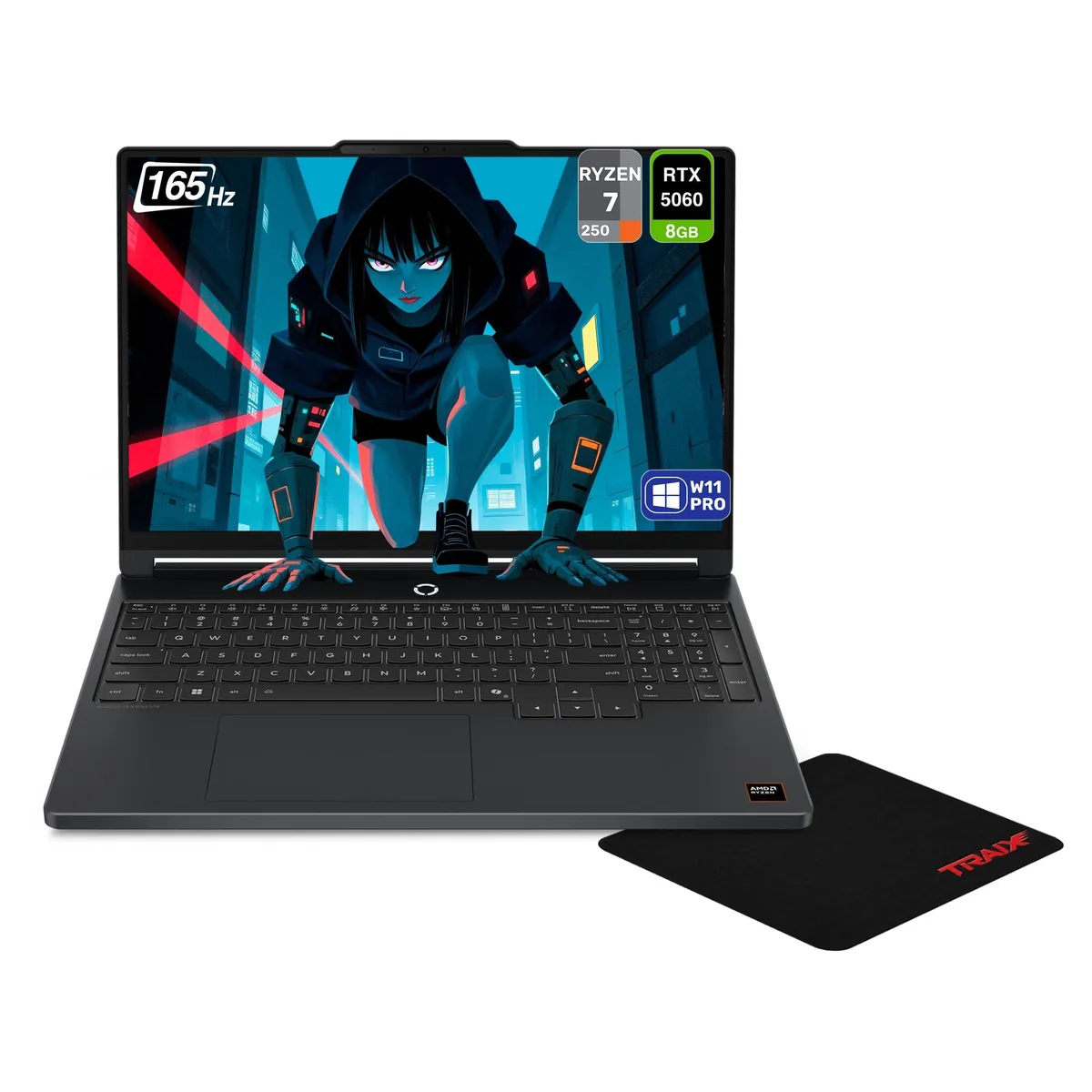 Eclipse Black 15.3 inch OLED gaming laptop with RGB keyboard