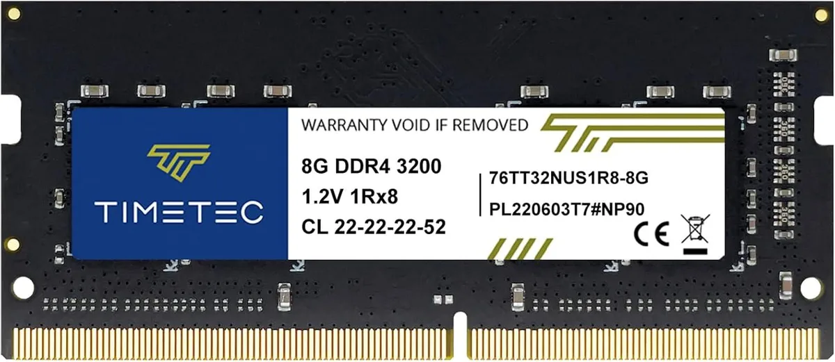 Timetec Timetec 8GB DDR4 3200MHz CL22 SODIMM laptop RAM — photo du produit