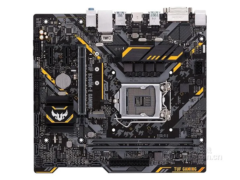 Micro ATX motherboard in dark finish with LGA 1151 socket and DDR4 slots