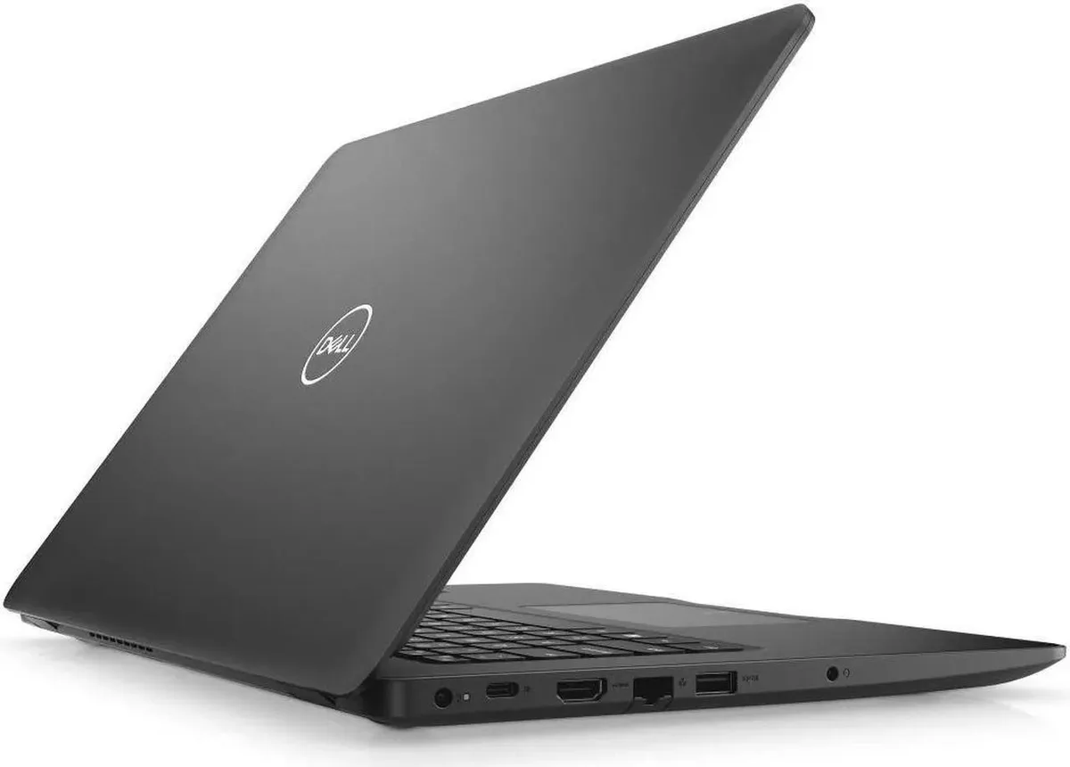 Silver Dell Latitude 3490 clamshell laptop with 14 inch screen